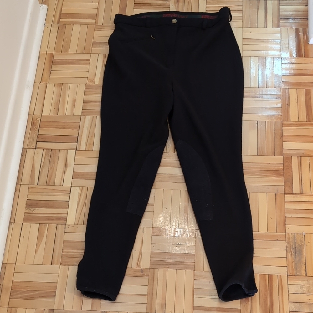 Tuffrider Front Zip Black Breeches Size 34